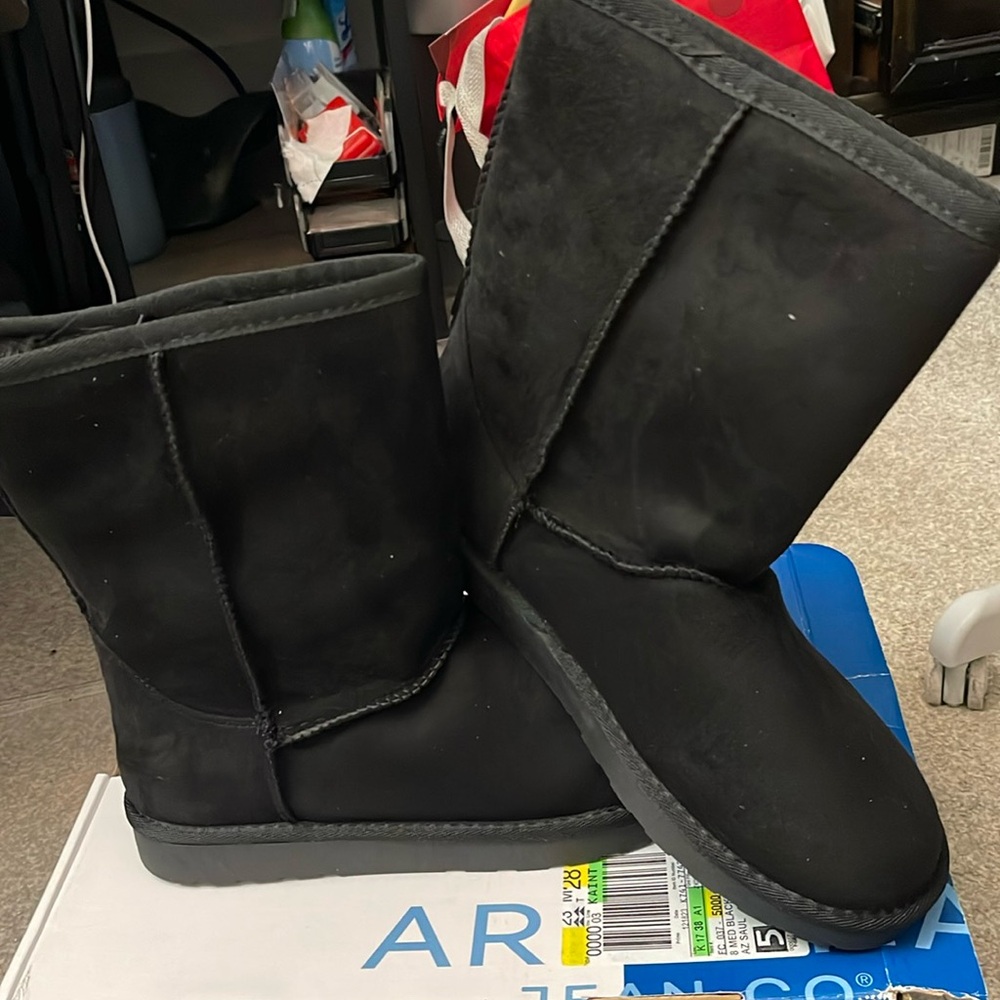 Arizona Jean Co Womens Saul Flat Heel Winter Boots - BLK - 8M